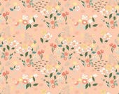 Riley Blake Fabric - New Beginnings  - by Sandy Gervais - C15751 Blush- Floral - Peach with multicolored flowers - 1/2 yard - BlushFloral