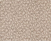 Moda Fabric - A Very Sweet Christmas -  by Bunny Hill Designs for Moda - taupe with off white flowers - 3065 17 - 1/2 yard - taupe and white