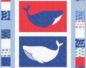 Wishing Whales Quilt pattern by Stacie Bloomfield for Gingiber - Pattern for 41"x50" lap quilt - 2 whales - charm pack friendly