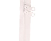 By Annie Double-Slide 30" Handbag Zipper - Nylon Coil - Great for bags and carriers - Color white - 30" handbag zipper