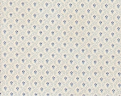 Moda Fabric - Sally's Stitches - by Betsy Chutchian - 1/2 yard - 31716 14 - off white with small blue medallions - cotton fabric - 44" wide