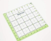 5.5 inch Cute Cuts™ Ruler by Lori Holt - non-slip-easy to read - green and denim markings in 1" grids marked in 1/8" & 1/4" increments