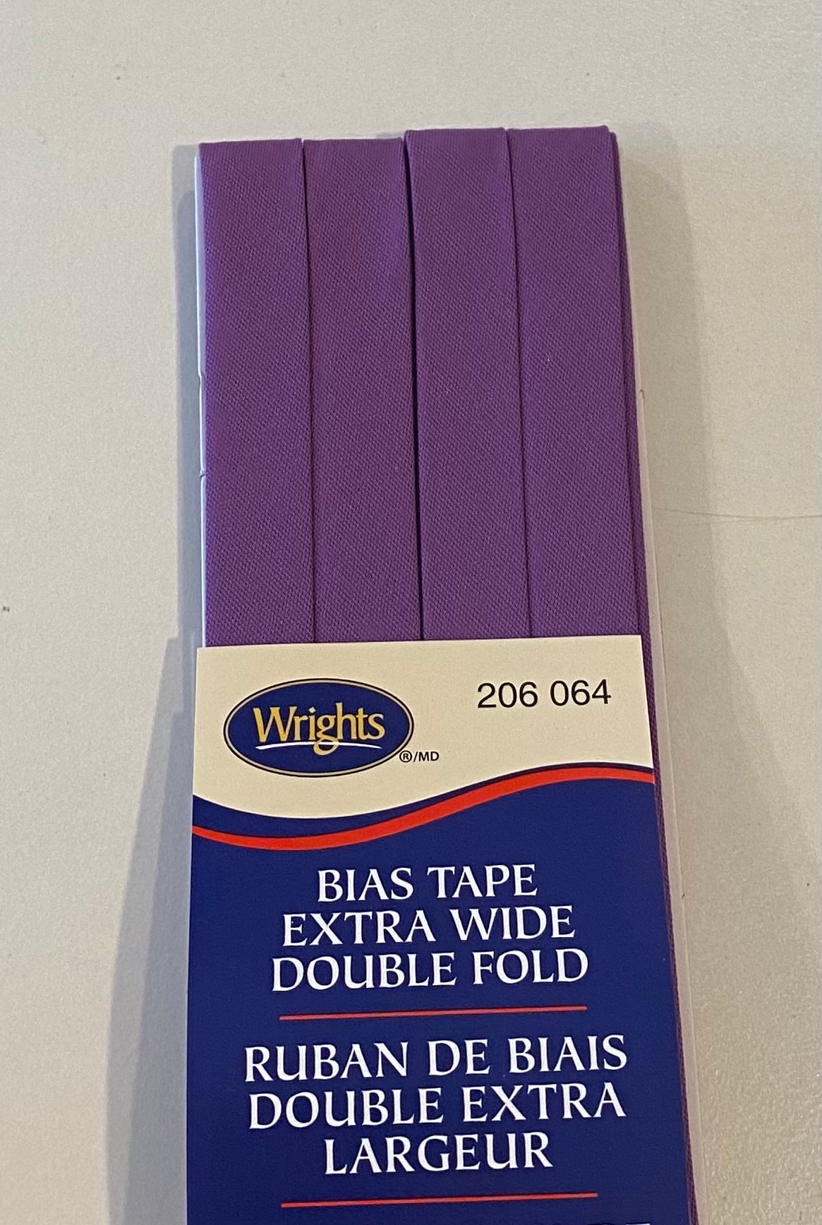 Extra Wide Double Fold Bias Tape by Wrights 1/2 Inch 55 Polyester