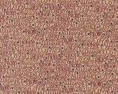 Moda Fabric - My Country by Kathy Schmitz for Moda - 7042 15 - 1/2 yard - 100% cotton - quilt fabric - Beige with dark red words blue stars