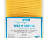 Yellow Mesh Fabric - by Annie - 18"x54" - 100% polyester - Color - Yellow (Dandelion) - Mesh Fabric by Annie