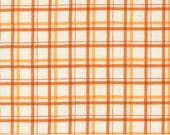 Moda Fabric - I Love Fall Most of All by Deb Strain for Moda - 56145 22 - 1/2 yard - cotton - orange and white plaid-I love fall most of all