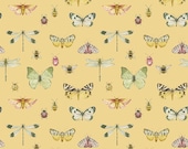 Riley Blake Fabric - Love Me More - by Lisa Audit - CD15632 - color yellow - 1/2 yard - yellow with various butterflies - Riley Blake