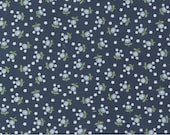 Moda Fabric - Nantucket Summer by Camille Roskelley for Moda - 55266 13 - dark blue with blue and green flowers - 100% cotton - 1/2 yard