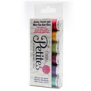 Sulky Cotton Petites - 12 wt - 6 count - Embroidery Thread - Brights Collection - hand sewing for embroidery projects