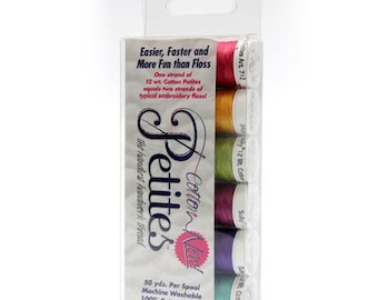Sulky Cotton Petites - 12 wt - 6 count - Embroidery Thread - Brights Collection - hand sewing for embroidery projects