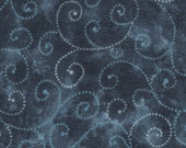 Moda Fabric - Marble Swirl - Windsor 1/2 yard - 9908 - 31 Dark Navy with swirls - Cotton Fabric