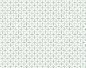 Riley Blake Fabric - New Beginnings  - by Sandy Gervais - C15753 Cream - Tile - Off white with teal tile design - 1/2 yard - Cotton Fabric