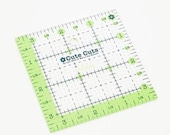 3.5 inch Cute Cuts™ Ruler by Lori Holt - non-slip-easy to read - green and denim markings in 1" grids marked in 1/8" & 1/4" increments