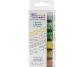 Sulky Cotton Petites - 12 wt - 6 count - Embroidery Thread - Food and Wine - hand sewing for embroidery projects - reds, purples, yellows