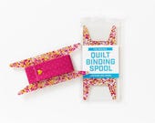 The Original Quilt Binding Spool byStitch Supply Co - Fast and Easy Way to store Binding for a Quilt - Pink Glitter - 5.75" x 2.5" - acrylic