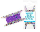 The Original Quilt Binding Spool byStitch Supply Co - Fast and Easy Way to store Binding for a Quilt - Purple Glitter - 5.75" x 2.5"-acrylic