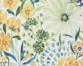 Moda Fabric - Sunshine and Blue Skies 39820 11 - Create Joy Project by Laura Muir - 1/2 yard - white background w large print floral-Cotton