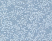 Moda Fabric - Nantucket Summer by Camille Roskelley for Moda - 55261 24 - light blue with off white ferns and flowers-100% cotton - 1/2 yard