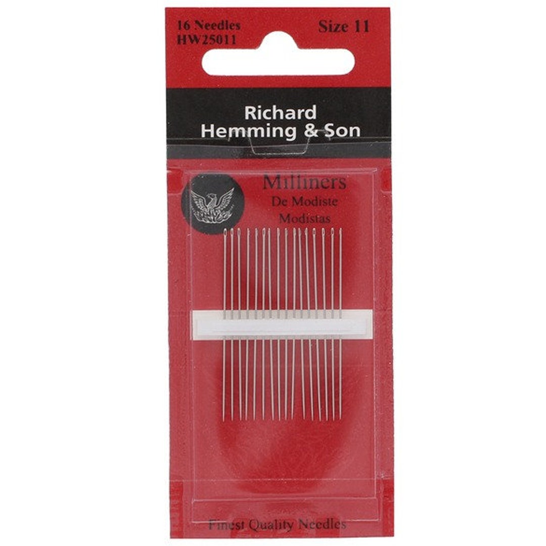 Size 11 Richard Hemming Milliners Needles Sizes 11 10 Ct Long, Thin
