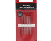 Size 11 Richard Hemming Milliners Needles - Sizes 11 - 10 ct - Long, thin needles great for hand sewing binding on quilts - Hand Sewing