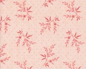 Moda Fabric - Muse by 3 Sisters for Moda - Fabric 44395 14 - 1/2 yard - Cotton Fabric 44" wide  - pink with coral flower sprigs