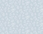 Riley Blake Fabric - Floral Charms - by Kelsey Carlson - C15763 - color stone - 1/2 yard - light blue with white flower clusters-Riley Blake
