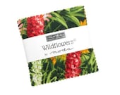 Moda Mini Charm Pack - Wildflowers 2024 -  by Moda - 2.5 inch squares - 42 pieces - 33770 MC- Texas wildflowers and bluebonnets