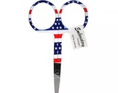 Embroidery scissors - Patriotic - white with Red and Blue stripes and stars - 3 1/2 inches - Small thread snips - Embroidery scissors