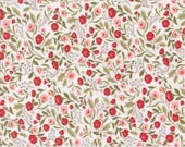 Moda Fabric - Berry and Pine - by Lella Boutique - 1/2 yard - 5241 11 - off white background with small flowers and berries - Cotton