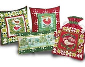 Beautiful Borders Paper pattern for pillows and drawstring bag - by Robin Pickens - A Paper Pattern - using Winterly fabric line from Moda