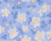Moda Fabric - Sweet Cecily -  by Janet Clare - 1/2 yard - 24641 14 - light blue with medium white and yellow flowers and blue leaves-cotton