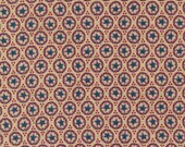 Moda Fabric - My Country by Kathy Schmitz for Moda - 7043 12 - 1/2 yard - 100% cotton - quilt fabric - beige with blue circles and stars