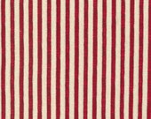 Moda Fabric - My Country by Kathy Schmitz for Moda - 7044 11 - 1/2 yard - 100% cotton - quilt fabric - off white with red stripes