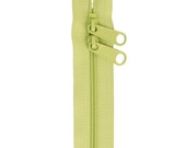 By Annie Double-Slide 30" Handbag Zipper - Nylon Coil - Great for bags and carriers - Color chartreuse - 30" handbag zipper