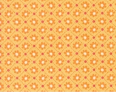 Moda Fabric - Sunday Brunch by Basic Grey - gold with flowers and dots - 1/2 yard - 30754 15 - Yellow gold with floral design -Cotton Fabric
