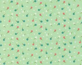 Moda Fabric - Strawberry Lemonade -  by Sherri and Chelsi - green with multi-colored floral print - 37674 17 - 1/2 yard