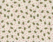 Moda Fabric - Emmitt and Ivy by Sweetwater for Moda - cotton fabric - 1/2 yard - 55692 11 - ivory with green Christmas trees - 1/2 yard