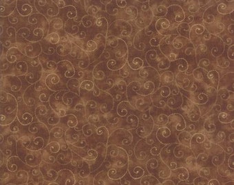 Moda Fabric - Marble Swirl - Chocolate (brown) - 1/2 yard - 9908 - 81 Brown with swirls - Cotton Fabric - Moda Marble Swirls