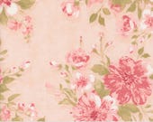 Moda Fabric - Muse by 3 Sisters for Moda - Fabric 44390 14 - 1/2 yard - Cotton Fabric 44" wide  - pink with large coral & white flowers