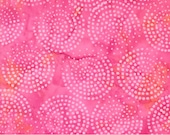 Moda Fabric - Echo Batiks - by Moda - Batik Cotton - 4369 13 - off white with rainbow colored dot circles - 1/2 yard - Echo Batiks by Moda
