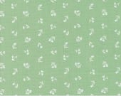 Moda Fabric - Cottage Charm - by Heather Briggs - 1/2 yard - 31754 24 - light green with off white flower buds - cotton fabric - 44" wide