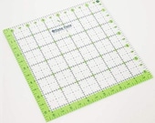 6.5 inch Cute Cuts™ Ruler by Lori Holt - non-slip-easy to read - green and denim markings in 1" grids marked in 1/8" & 1/4" increments
