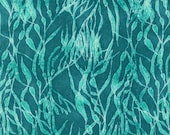 Moda Fabric - Serena Shores by Robin Pickens - 48773 23 - teal background with aqua sea weed - 1/2 yard - Moda Cotton Fabric