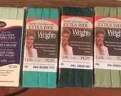 Extra Wide Double Fold Bias Tape - by Wrights  - 1/2 inch - 55 Polyester/45 Cotton - Green Colors
