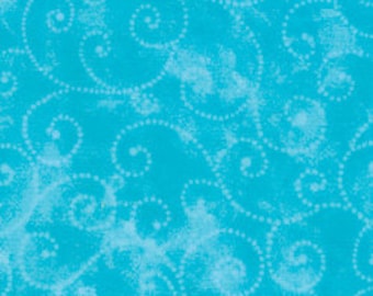 Moda Fabric - Marble Swirls - Robin's Egg color - 1/2 yard - 9908 -38 Turquoise with white swirls - Cotton Fabric