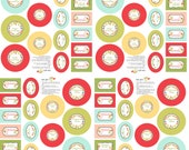 Moda Fabric - Jelly and Jam by Fig Tree & Co. for Moda - 100% cotton fabric - panel 1 yard-20499 11- ivory with labels for quilts and jams