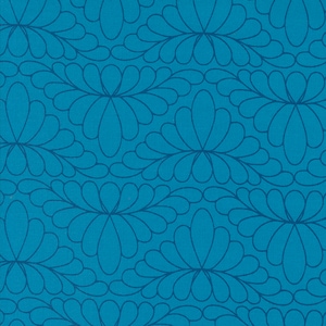 Moda Fabric - Rainbow Spice by Sarah Thomas of Sariditty - Peacock turquoise color with wavy feathering - 1/2 yard - 45045 21 - cotton