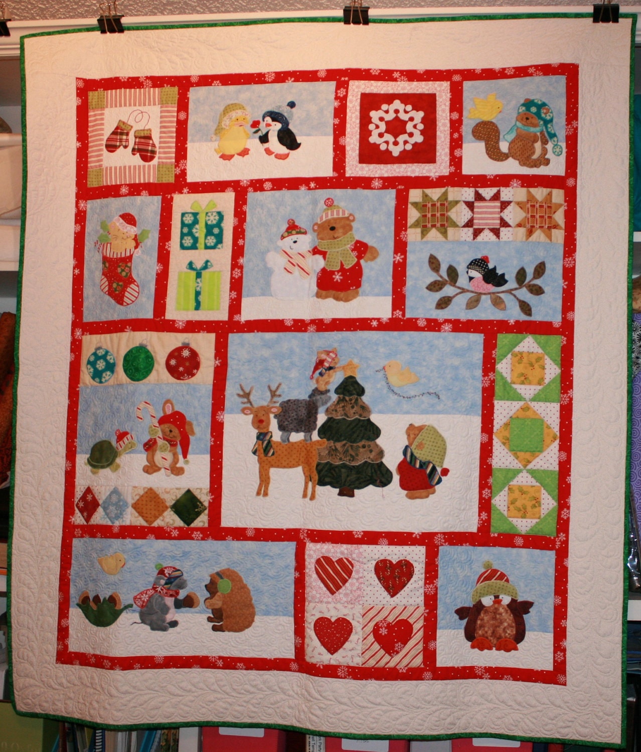 Critter Christmas Quilt Kit with Book by Brandywine Design Etsy