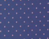 Moda Fabric - Picture Perfect by American Jane - Navy with square dots - 1/2 yard  - 21805 - 18 - Cotton Fabric - 1/2 yard
