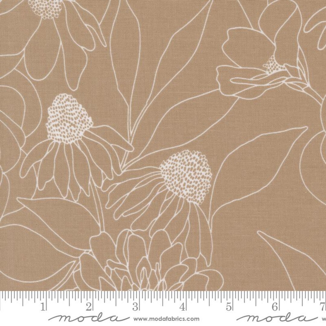 Moda Botany Patterns Moda Fabric - Botany - by Alli K Designs - 11557 13 - 1/2 Yard - Beige ...